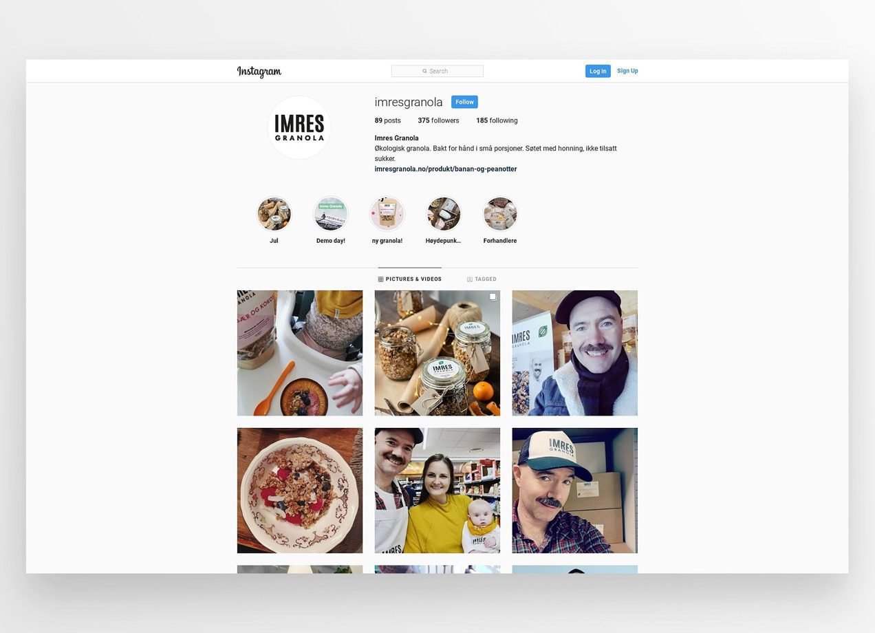 Imres Granola Instagram feed